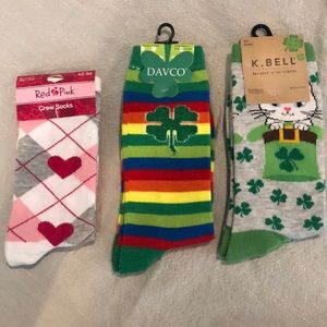NWT Holiday crew socks - Shoe Sz 9-11